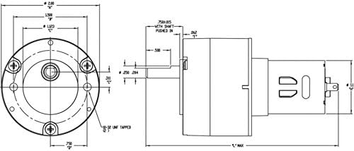 Dayton Miniature Parallel Shaft Gear Motor 4 RPM 12 Volt DC # 5VXV1