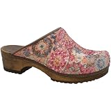 FACTORY 2ND - Sanita Wood Zina Orange Open Back Clogs
