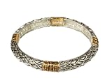 Silver and Gold Tone Celtic Design Stretch Bracelet