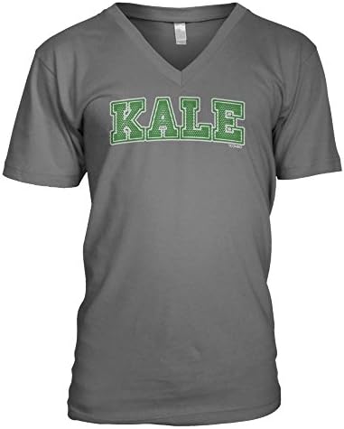 Kale Men's V-Neck T-shirt (Large, CHARCOAL)