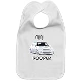 Cotton baby bib mini pooper with car with velcro closure
