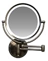 Next Generation Cordless LED Lighted Wall Mounted 10X/1X Mirror, Satin Nickel