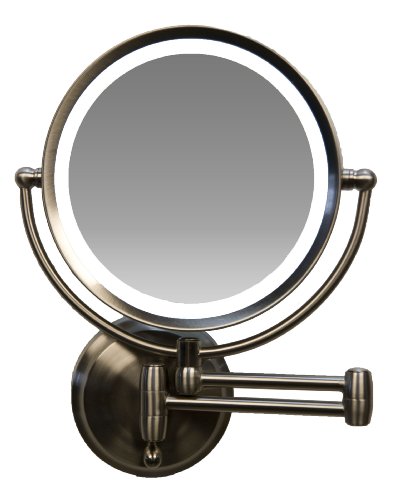 Round Wall Mount Mirror - Satin Nickel