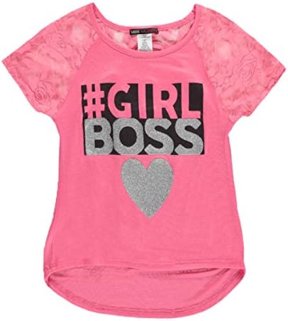 Miss Majesty Big Girls' "#Girl Boss" Top - coral, 10 - 12