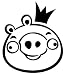 Angry Birds - King Pig - Video Game Decal / Sticker - Size: 7.0 x 6.0 inches - Color: Black