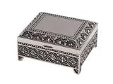 Personalized Silver Emblematic Jewelry Trinket Box with Free Engraving & Shipping