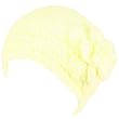 Hand Knit Headwrap Headband Chunky Flower Beaded Ivory