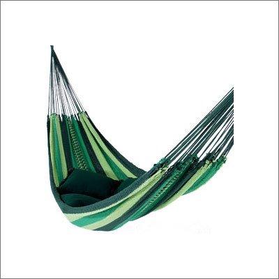 Deluxe Mayan Hammock - Green and Green Stripe