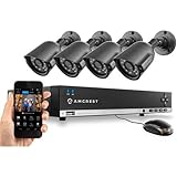 Amcrest 960H Video Security System Four 800+TVL Weatherproof Cameras, 65ft Night Vision, 984ft Transmit Range, 500GB HDD
