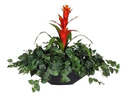 Artificial Single Orange Star Bromeliad Arrangement