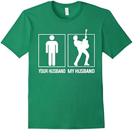 Men's My Husband Playing Guitar XL Kelly Green