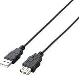 ELECOM RoHS指令準拠&環境配慮パッケージ エコUSB2.0延長ケーブル A-Aメスタイプ 1.5m ブラック U2C-JE15BK
