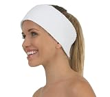 Canyon Rose Terry Spa Velcro Close Headband, White (Pack of 6)