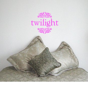TWILIGHT - Edward Cullen Stephenie Meyer Design - Vinyl Wall Room Decal Sticker #W011 | Color: Princess Pink