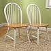Wooden Dining Chairs - Windsor - Set of 2 (White/Natural) (36.5H x 17W x 18D)