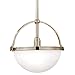 Stratford 1-Light Pendant - Polished Nickel Finish with Opal Matte Glass Shade
