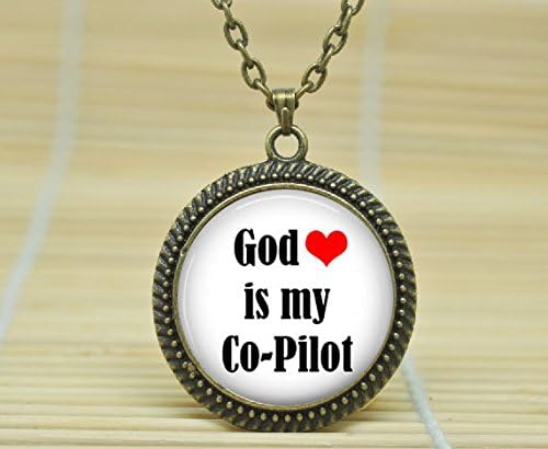 Fashion Jewelry God Is My Co-Pilot Pendant Jewelry God Is My Co-Pilot Necklace Glass Cabochon Necklace A1913
