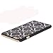 iPhone 6/6S Case, Berry Accessory (TM) Damask Design Pattern Rubber Coating Ultra Slim Fit Hard Hybrid Case Cover for Apple iPhone 6/6S (4.7 inch) + Berry logo stand holder (Black)