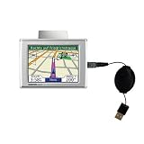 Retractable USB Cable for the Garmin Nuvi 600 with Power Hot Sync and Charge capabilities - Gomadic Brand w/ TipExchange Technology