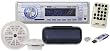 Pyle PLMRKIT101 In-Dash Marine AM/FM PLL Tuning Radio with USB/SD/MMC Reader, Stereo Cover, 6.5-Inch Speakers, and  USB Drive
