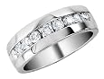 Men`s Diamond Wedding Band 1/4 Carat (ctw) in 14K White Gold
