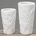 Vase aus Porzellan Blumenvase Relief Floral 21cm