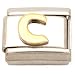 "C" Italian Charm Gold Plated 9mm