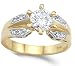 Cheap CZ Engagement Ring 14k Yellow Gold Anniversary Bridal (1.20 Carat), Size 5 On Sale