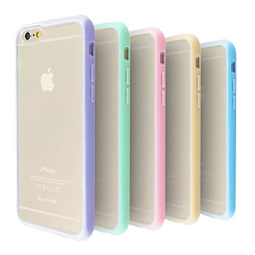 iPhone 6 Case, 5 Pcs Ace Teah iPhone 6 / 6S (4.7 inch) Protective Case Hard Back Matte Cover PC with Shock Absorbing TPU Anti-Scratch Finish Slim thin Bumper Case - Purple, Green, Blue, Pink, Beige