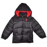 U.S. Polo Assn Boys 8-16 Black Bubble Jacket (Small (8), Black)