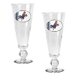 Los Angeles Dodgers MLB 2pc Pilsner Glass Set with Baseball on stem - Oval Logo by Great American Products