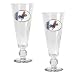 Los Angeles Dodgers MLB 2pc Pilsner Glass Set with Baseball on stem - Oval Logo by Great American Products