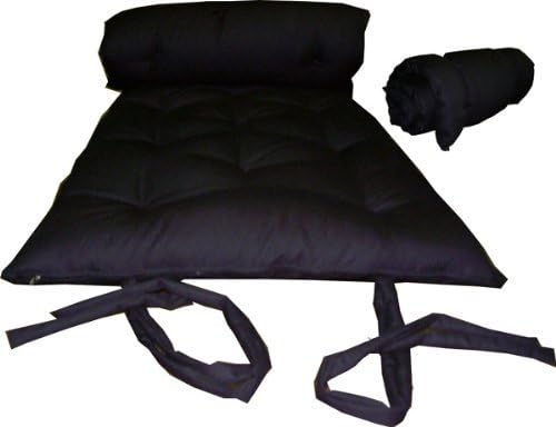 Calliger - Traditional Japanese Floor Futon Mattress in Black, 60 x 80 Inches, Queen Size, Foldable Cushion Mat