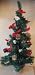Weihnachtsbaum 80 cm ROT komplett geschmückt mit Lichterkette