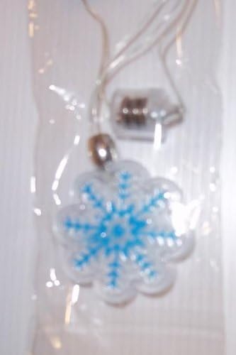 Christmas Flashing SNOWFLAKE Holiday Necklace 1 1/2" (28" Cord)