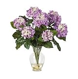 New Artificial Hydrangea Liquid Illusion Arrangement Perfect Brilliant Color Look Lavender