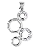 Sterling Silver C.Z. Diamond Bubble Circle Pendant