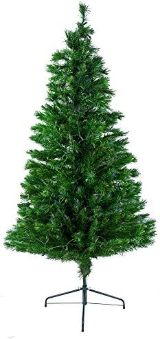 6' Fiber Optic Green Christmas Tree w/ 200 LED Lights &amp; Stand