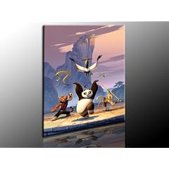Kung Fu Panda Kinderzimmer_Bild - 100x70cm k. Poster ! Bild fertig auf Keilrahmen ! Pop Art Gem�lde Kunstdrucke, Wandbilder, Bilder zur Dekoration - Deko / Bilder f�r Kinderzimmer - Babyzimmer