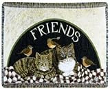 Friends Kitty Cats & Robin Birds Tapestry Blanket Throw Gift Size