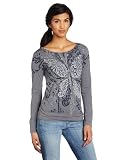 Life is Good Womens Faded Scoop Long Sleeve Butterfly Tee