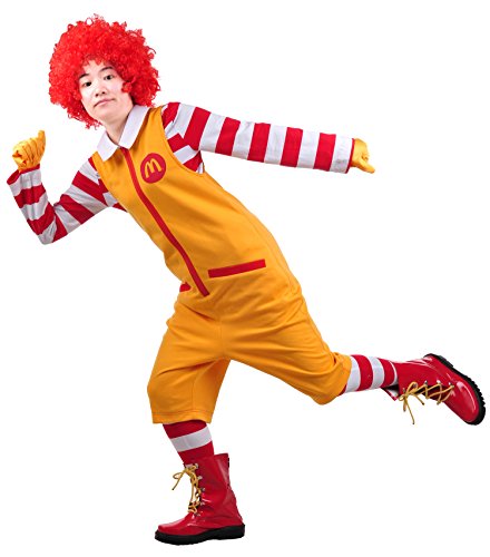 【マクドナルド ドナルド 風】マック 仮装 ハロウィーン コスプレ衣装 ウィッグ付 コスチューム アニメ専線 (男性Lサイズ)