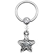14 Gauge Spiral Star Dangle Captive Ring
