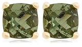 14k Yellow Gold 5mm Moldavite Stud Earrings