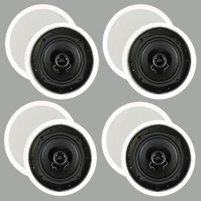 4 Pairs New 5.25 In Ceiling Surround Sound Home Theater Round Kevlar Speakers 4TS50C