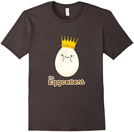 Men's I'm Eggcellent Excellent Eggs Hard Boiled Crown Pun T-shirt XL Asphalt