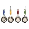 Set of 5 Red Grip Stainless Steel Measuring Cups
