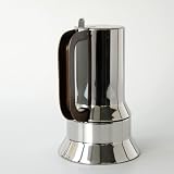Alessi 6-Cup Espresso Coffee Maker in 18/10 Stainless Steel Mirror Polished with Magnetic Heat Diffusing Bottom