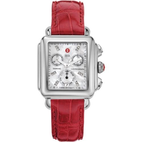 MICHELE Deco Day Diamond Dial Garnet Alligator MICHELE Deco Day Diamond Dial Garnet Alligator