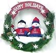 Los Angeles Angels of Anaheim 20" Team Snowman Wreath - Baseball Sports Merchandise